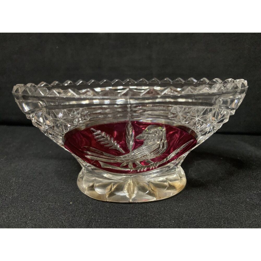 Hofbauer Byrdes Collection Oval Trinket Bowl with Sawtooth Edge W. Germany 1970s